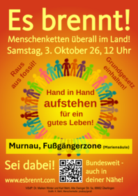 Auch in Murnau versammeln sich am 3. Oktober 2026 zwischen 12 und 12.30 Uhr Menschen - in der Fußgängerzone an der Mariensäule. Auch in Murnau versammeln sich am 3. Oktober 2026 zwischen 12 und 12.30 Uhr Menschen - in der Fußgängerzone an der Mariensäule.