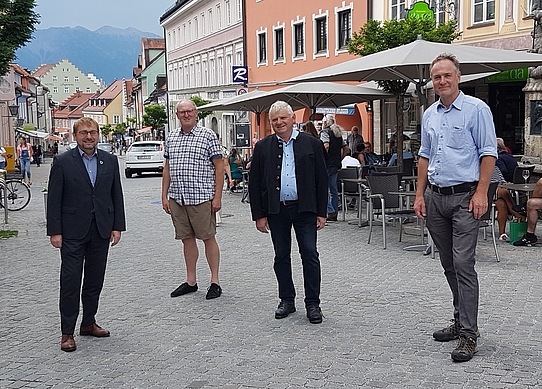 Aktiv auch in Corona-Zeiten - die ÖDP-Kreisräte Rolf Beuting, Leonhard Zach, Rudolf Kühn und Peter Keller.